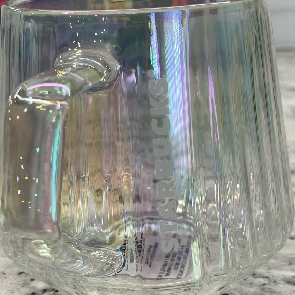 Starbucks 2024 Holiday Iridescent Glass Round Dome Pleated Glass Mug.NWT. Classy - Picture 3 of 6